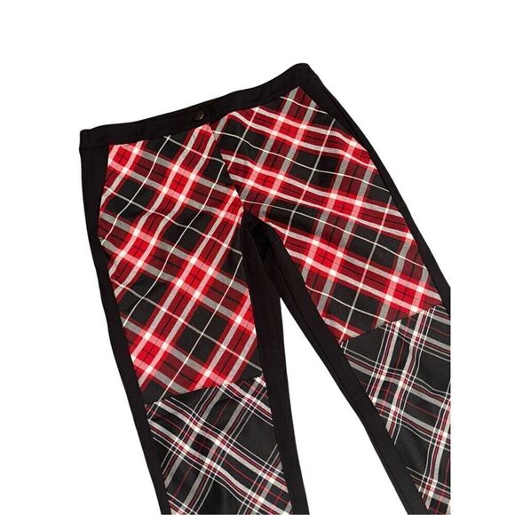 Women’s ITALIAN Anatomie Red & black Sharlene Plaid Stretch Ankle Pants sz mediu - Picture 4 of 8